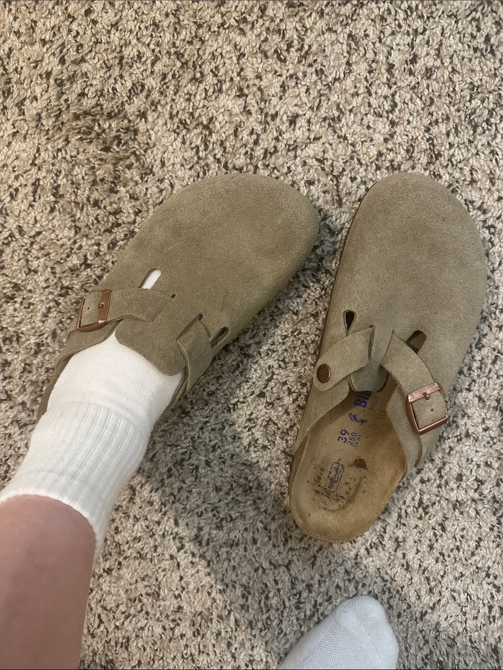Birkenstock Boston Soft Footbed W9/M6 (39 EU) - Taupe